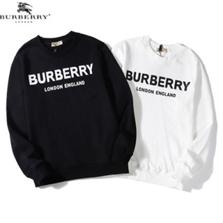 Burberr เสื้อกันหนาว คอกลม ผ้าฝ้าย พิมพ์ลาย มีสไตล์ สําหรับผู้ชาย และผู้หญิง