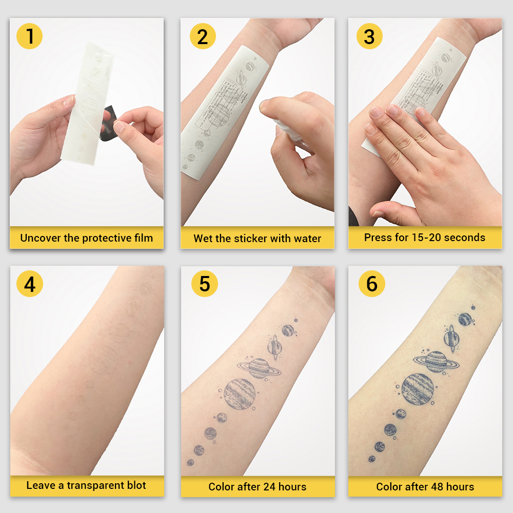 ลายดอกไม้เล็กๆ 11 ดอก สติกเกอร์รอยสักชั่วคราว รอยสักมายากลกันน้ำติดทนนาน รอยสักปลอมยาวนานถึง 15 วัน รอยสักกึ่งถาวร