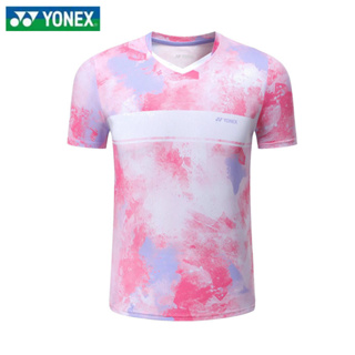 Yonex เสื้อกีฬาแบดมินตัน แขนสั้น ระบายอากาศ แบบแห้งเร็ว เหมาะกับฤดูร้อน สําหรับผู้ชาย และผู้หญิง