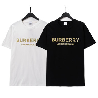 Burberr เสื้อยืดแขนสั้น ผ้าฝ้าย พิมพ์ลาย แฟชั่นสําหรับผู้ชายและผู้หญิง