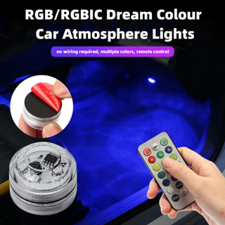 Rgb/rgbic Dream Color ไฟบรรยากาศรถยนต์ รีโมตคอนโทรล LEDs ชุดไฟเท้ารถยนต์, การติดตั้ง DIY