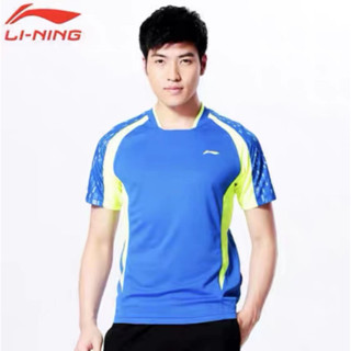 Li Ning ชุดเสื้อกีฬาแบดมินตัน เทนนิส แบบแห้งเร็ว สําหรับผู้ชาย และผู้หญิง