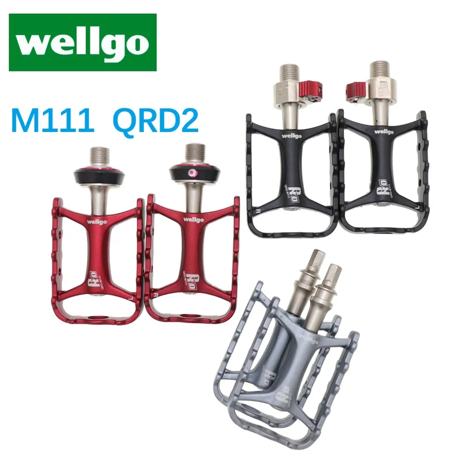 Wellgo Pedals Quick Release อุปกรณ์ M111 Ultralight จักรยานจักรยานเหยียบ MTB ขี่จักรยาน QRD QRD2