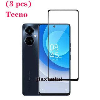 ฟิล์มกระจกนิรภัยกันรอยหน้าจอ แบบเต็มจอ สําหรับ Tecno Camon 19 Pro 18 Tecno Spark GO 2023 Spark 10 8P 8T 8C Pova 4 3 2 Tecno Camon 19 3 ชิ้น