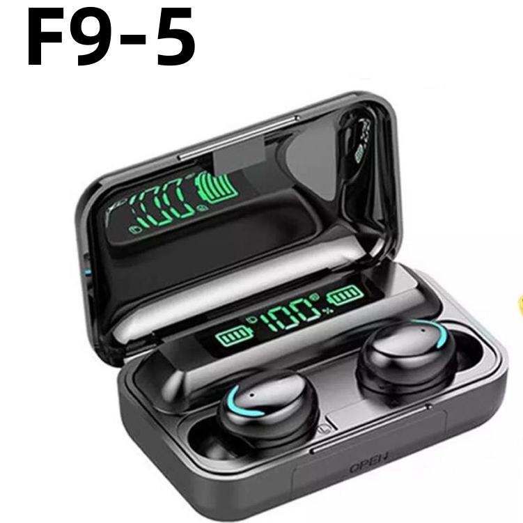 Tws หูฟังบลูทูธไร้สาย 5.0 F9-5 หน้าจอ LED เสียง 9D สําหรับเล่นเกม เล่นกีฬา