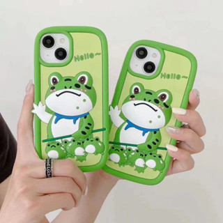 เคสซิลิโคนนิ่ม ลายการ์ตูนกบ สามมิติ สําหรับ iPhone14 13 12 11 Pro MAX