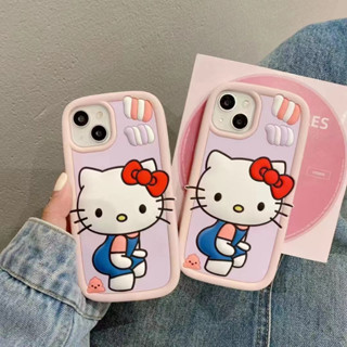 เคสโทรศัพท์มือถือ ซิลิโคนนิ่ม ลายการ์ตูนเฮลโลคิตตี รวมทุกอย่าง สไตล์เกาหลี ญี่ปุ่น สําหรับ iPhone14 13 12 11 Pro MAX