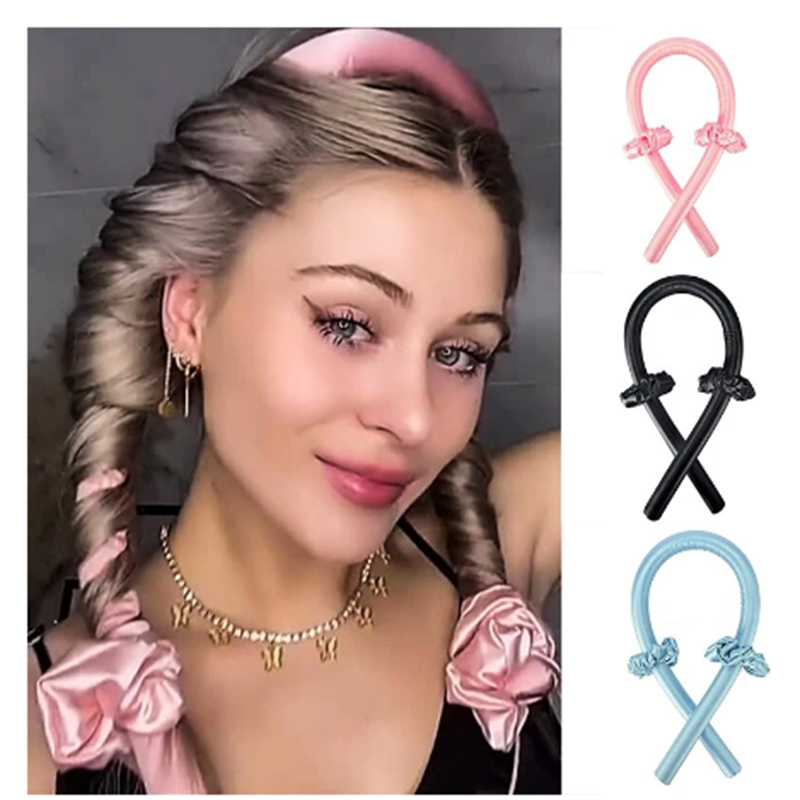 Heatless ลูกกลิ้งผมแถบคาดศีรษะ Curling Rod โฟม Curler Silk Curling ริบบิ้นแหวนผม DIY เครื่องมือจัดแต่งทรงผมทำให้ผมหยิก