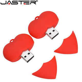 พวงกุญแจ แฟลชไดรฟ์ USB 2.0 4GB 32GB 256GB 512GB 1TB ลายการ์ตูนหัวใจ สีแดง ของขวัญแต่งงาน