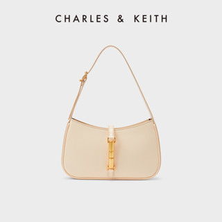 Charles&amp;keith Cesia กระเป๋าสะพายไหล่ สีเมทัลลิก