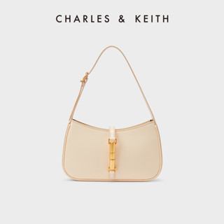 Charles&amp;keith Cesia กระเป๋าสะพายไหล่ สีเมทัลลิก