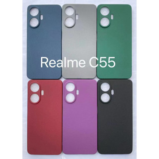 เคสโทรศัพท์มือถือ TPU แบบนิ่ม ผิวด้าน ป้องกันลายนิ้วมือ สีพื้น สําหรับ Realme 11 V30 V30T C55 Pro GT Neo5 SE Pro+