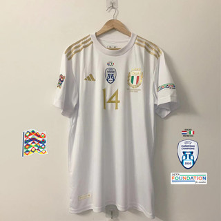 เสื้อกีฬาแขนสั้น ลายทีมชาติฟุตบอล Italy ครบรอบ 125 ปี 23 24 EDITION ไซซ์ S-4XL