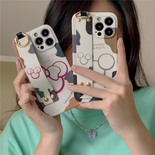 เคสโทรศัพท์มือถือ ลายการ์ตูน พร้อมสายรัดข้อมือ สําหรับ iPhone 12 Pro Max 14pro 14 13 12 11 Pro Max