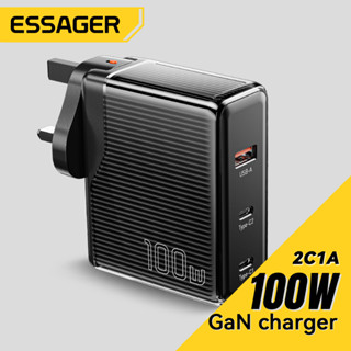 Essager Z 100W GaN 2-Type c+USB ที่ชาร์จ หลายพอร์ต รองรับ 3-Ports พร้อมกัน รองรับ iP &amp;Andorid Phone Laptop
