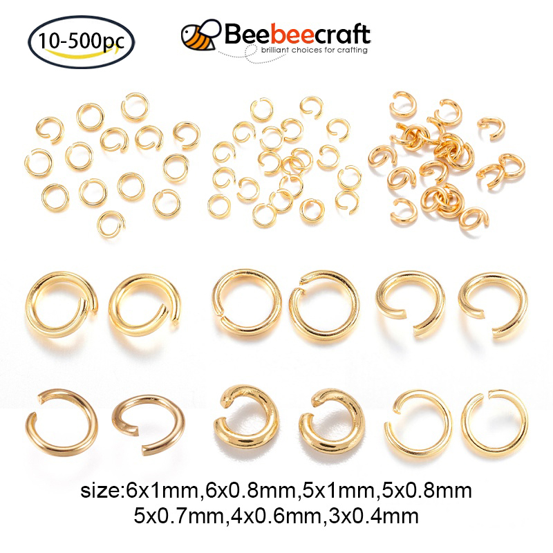 พร้อมส่ง แหวนจั้มพ์ แบบเปิด สเตนเลส 304 สําหรับทําเครื่องประดับ DIY 10-500 ชิ้น