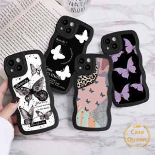 เคสโทรศัพท์มือถือ แบบนิ่ม ลายผีเสื้อ ขอบหยัก สําหรับ Redmi 9C NFC 10A 10C A1 12C 9C 10 9A 9 9T Redmi Note 8 10S 10 11 9 11s