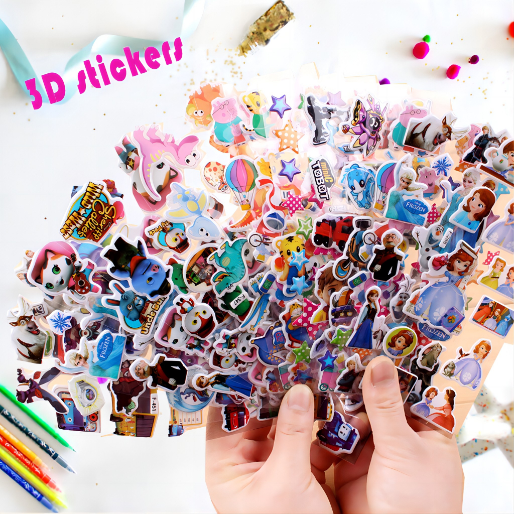 สติกเกอร์ PVC ลายการ์ตูน 3D มีกาวในตัว สําหรับติดตกแต่ง TZ013