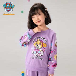 paw patrol เสื้อผ้าเด็ก เสื้อกันหนาวลําลอง ลายดอกไม้ แฟชั่นฤดูใบไม้ผลิ และฤดูใบไม้ร่วง สําหรับเด็กผู้หญิง เสื้อยืดแขนยาว