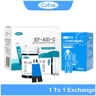 Cofoe KF-A01-C แถบทดสอบน้ําตาลในเลือด เหมาะสําหรับ Cofoe Yice Glucometer Diabetic Monitor พร้อมมีดหมอฟรี (50s - 200s) (ไม่มีมิเตอร์)