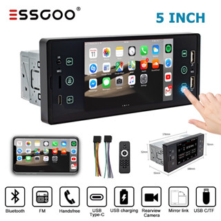 Essgoo เครื่องเล่น MP5 วิทยุ FM หน้าจอสัมผัส 1 Din บลูทูธ 5 นิ้ว รองรับ USB TF สําหรับรถยนต์