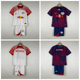 เสื้อกีฬาแขนสั้น ลายทีมชาติฟุตบอล RB Leipzig Home Away 2023-24 ชุดเหย้า สําหรับเด็ก