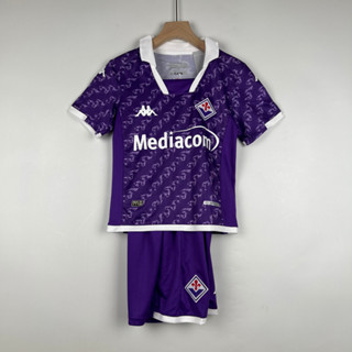 เสื้อกีฬาแขนสั้น ลายทีมชาติฟุตบอล ACF Fiorentina 2023-24 Season ชุดเหย้า สําหรับเด็ก