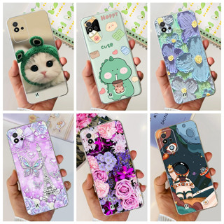 เคสโทรศัพท์มือถือ ซิลิโคนนุ่ม TPU ลายไดโนเสาร์ แมวน่ารัก สําหรับ Realme Narzo 50i RMX3235 Narzo 50A RMX3430