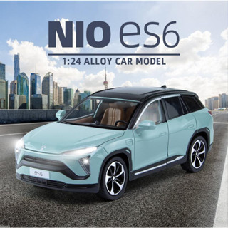 โมเดลรถยนต์ไฟฟ้า 1:24 NIO ES6 โลหะผสม ของเล่นสําหรับเด็กผู้ชาย