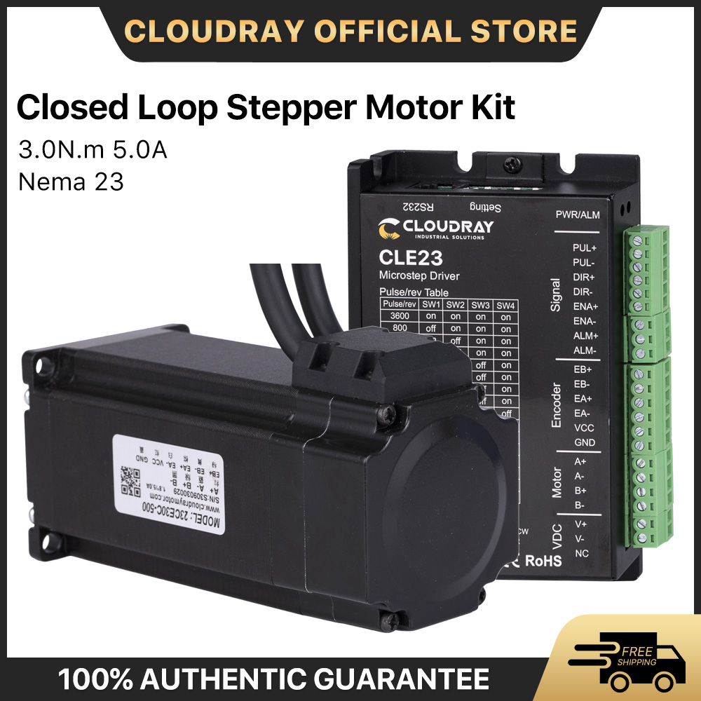 สเต็ปมอเตอร์ Cloudray Nema 23 พร้อมเอ็นโค้ดเดอร์ 3.0N.m ไดรเวอร์เซอร์โวไดรเวอร์ 1.5m พร้อมสายเคเบิลฟรี