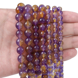 ลูกบอลคริสตัลธรรมชาติ สีม่วง สีเหลือง ขนาด 6-10 มม. 38 ซม. ส…