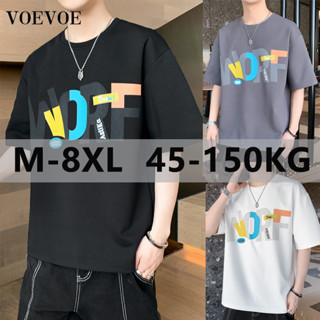 เสื้อยืดแขนสั้น ทรงหลวม พิมพ์ลาย VOEVOE พลัสไซซ์ แฟชั่นสําหรับผู้ชาย ไซซ์ M - 8XL