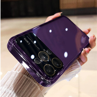 【Soft case/Large window/Purple】เคส compatible for iPhone 7 8 plus 11 12 13 14 15 pro max case