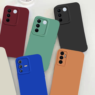 เคสโทรศัพท์มือถือนิ่ม กันกระแทก สีฟ้า สีน้ําตาล สีดํา สําหรับ vivo v27e v27 5g v27 pro v23 v23e v15 v20 pro v25 pro