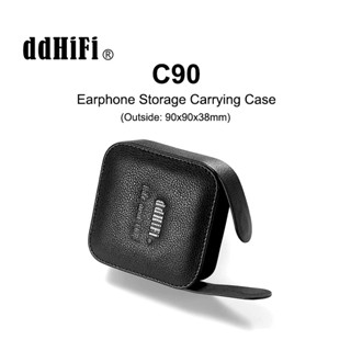 Dd ddHiFi C90 เคสหนังวัวแท้ ชั้นบนสุด สีดํา สําหรับจัดเก็บหูฟัง