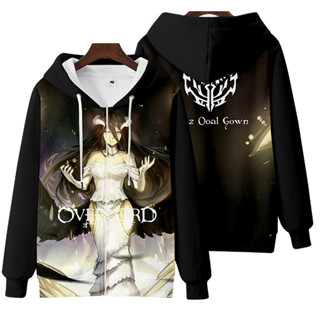 ใหม่ เสื้อกันหนาว เสื้อแจ็กเก็ต แขนยาว มีฮู้ด พิมพ์ลายอนิเมะ Overlord 3 มิติ มีซิป ทรงหลวม สไตล์ญี่ปุ่น แฟชั่นสําหรับผู้ชาย และผู้หญิง