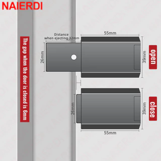Naierdi แม่เหล็กประตูจับ Heavy Duty Push เพื่อเปิดตู้จับสําหรับซ่อนมือจับประตูเปลี่ยนตู้สลัก