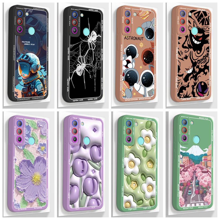 เคสโทรศัพท์มือถือแบบนิ่ม ทรงสี่เหลี่ยม ลายนักบินอวกาศ สําหรับ Tecno Pop 5 LTE BD4 BD4i BD4a