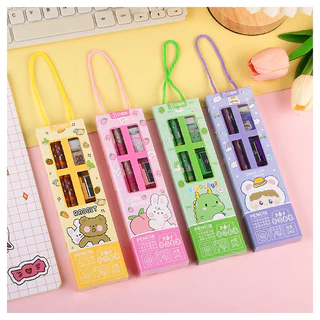ชุดกล่องของขวัญ เครื่องเขียน ของขวัญวันเกิดเด็กอนุบาล วันเรียนจบ 1 ชุด