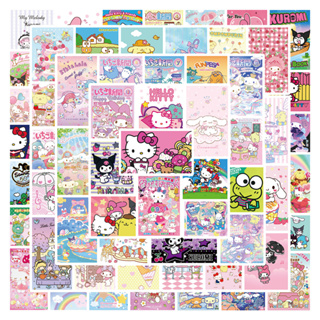 สติกเกอร์ ลาย Sanrio Pokemon Kuromi Melody น่ารัก สําหรับติดตกแต่งแล็ปท็อป 50 ชิ้น