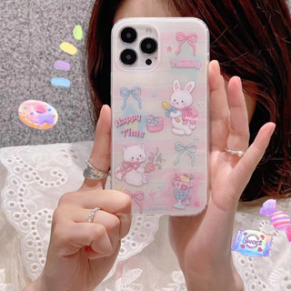 เคสโทรศัพท์มือถือ ลายการ์ตูนกระต่าย สําหรับ iPhone 11 12 12pro 12promax 13 13pro 13promax 14 14pro 14promax