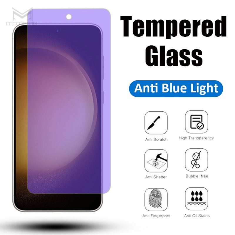 ฟิล์มกระจกถนอมสายตา กรองแสง Samsung Galaxy S25 FE S24 S23 S22 S20 S21 S10 Note 10 Lite