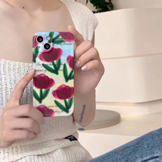 เคสโทรศัพท์มือถือแบบนิ่ม ลายดอกไม้ สไตล์เรโทร สําหรับ iPhone 11 12 12pro 12promax 13 13pro 13promax 14 14pro max