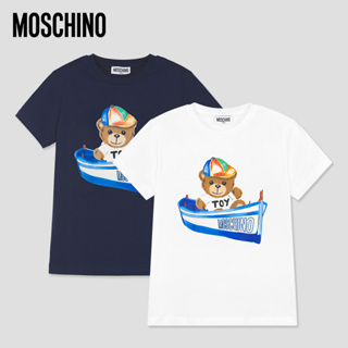 Moschino ใหม่ ขายดี เสื้อยืดแขนสั้น ผ้าฝ้าย พิมพ์ลาย สําหรับผู้ชาย และผู้หญิง