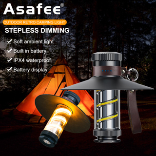 Asafee ไฟฉาย LED COB อเนกประสงค์ กันน้ํา แบตเตอรี่ในตัว ชาร์จ type-c สําหรับตั้งแคมป์กลางแจ้ง