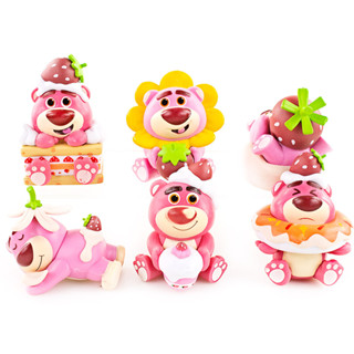 โมเดลฟิกเกอร์ PVC รูป Disney Toy Story 3 Lotso Strawberry Bear Q Version 6 ชิ้น ต่อชุด