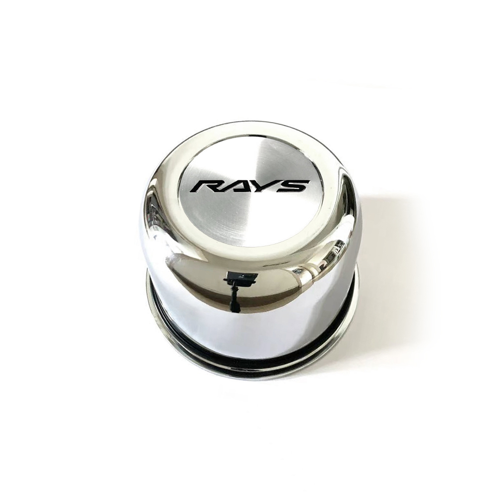 1PC 83 มม.RAYS หมวกกลางรถ Dust Cap Push Through Center Cap Hup Cap สูง 60 มม.Chrome Silver ABS พลาสต