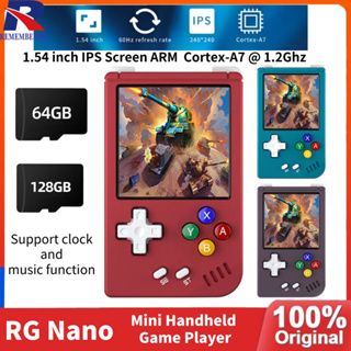 Rg เครื่องเล่นเกมนาโน หน้าจอ IPS 1.54 นิ้ว โลหะ แบบพกพา สําหรับเด็ก RG Nano