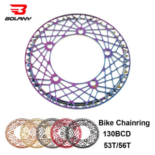 Bolany 130 BCD BMX ใบจานหน้ารถจักรยาน แบบพับ CNC AL น้ําหนักเบา สีรุ้ง 53T 56T