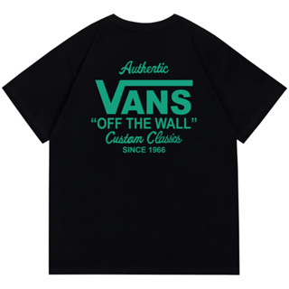 Vans เสื้อยืดแขนสั้น ผ้าฝ้ายแท้ โอเวอร์ไซซ์ สีพื้น สีขาว สําหรับผู้ชาย และผู้หญิง